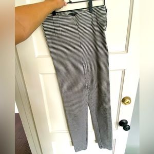 Houndstooth slim pants with zipper detailing